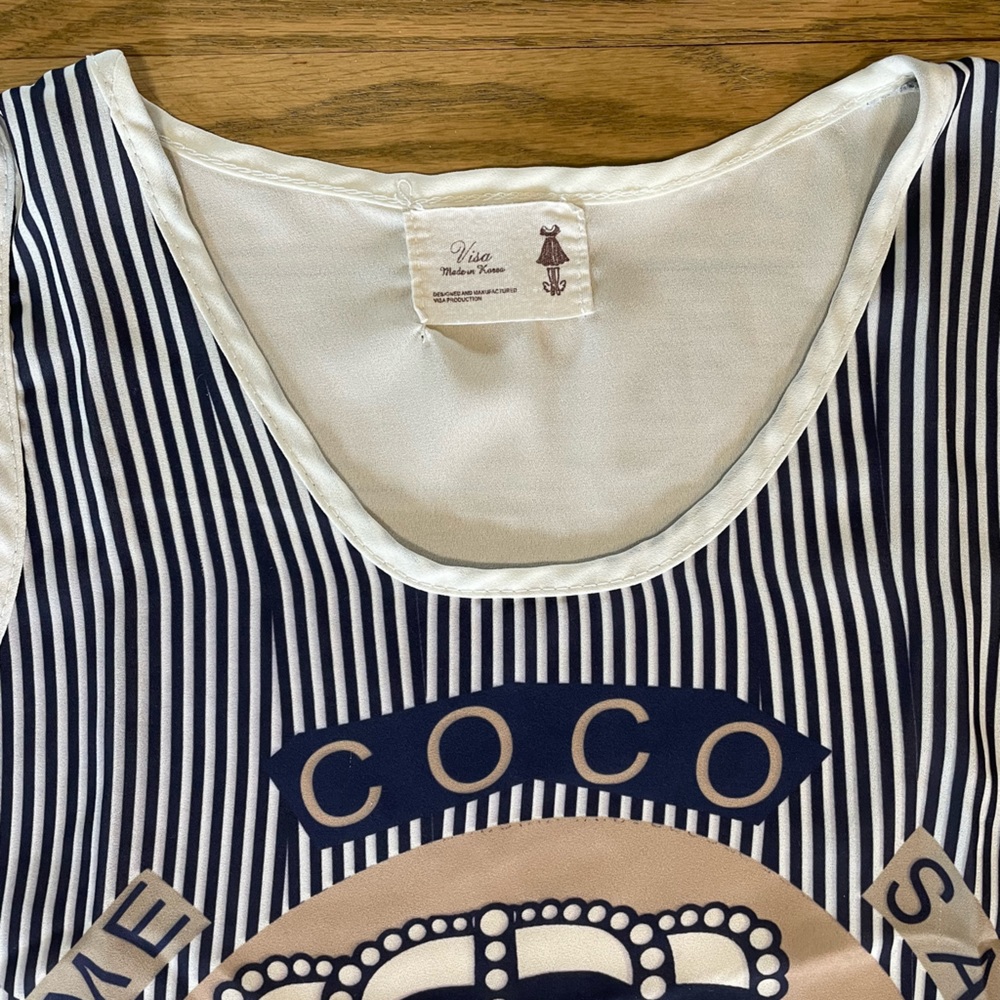 VISA - COCO Mademoiselle Illustration Graphic Tank Top Cami Blouse - Picture 4 of 9